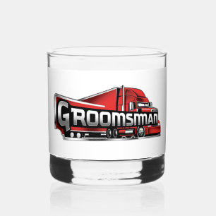Bruidsjonker Vrachtwagenbestuurder Whisky Glas