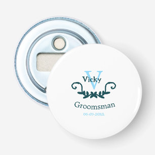 bruidsjonker vrijgezellenfeest blauw vintage klass button flesopener