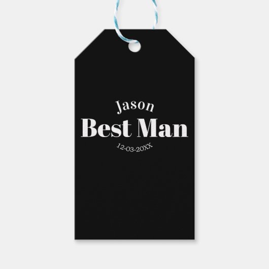 bruidsjonker vrijgezellenfeest getuige zwart wit d cadeaulabel (Voorkant)