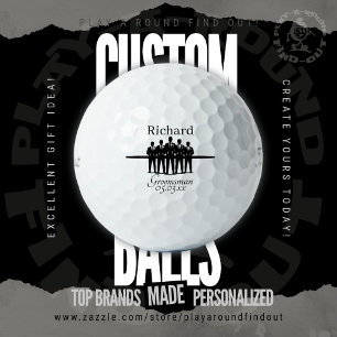 Bruidsjonker vrijgezellenfeest Silhouet Naam Datum Golfballen