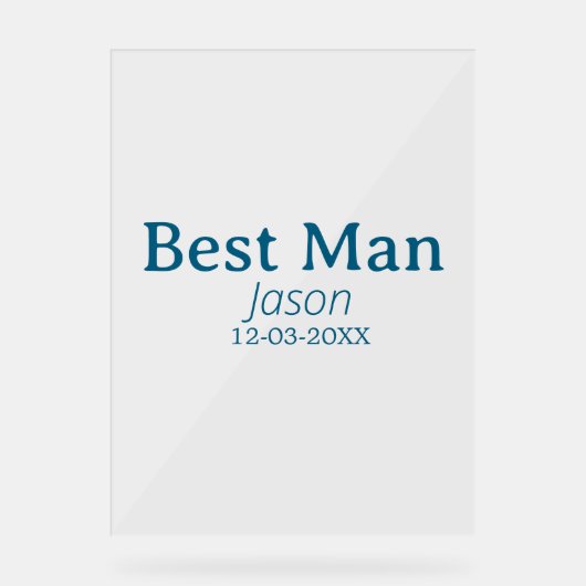 bruidsjonker vrijgezellenfeest voeg naam toe moder acryl bord (Voorkant)