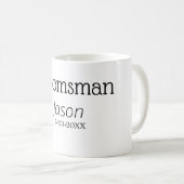 bruidsjonker vrijgezellenfeest voeg naam toe moder koffiemok (Voorkant rechts)