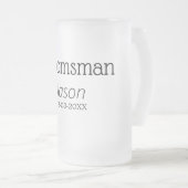 Bruidsjonker vrijgezellenfeest voeg naam toe moder matglas bierpul (Voorkant rechts)