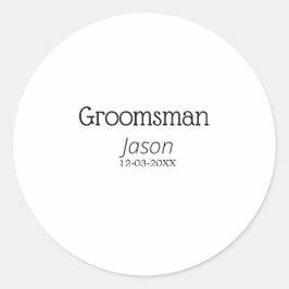 bruidsjonker vrijgezellenfeest voeg naam toe moder ronde sticker