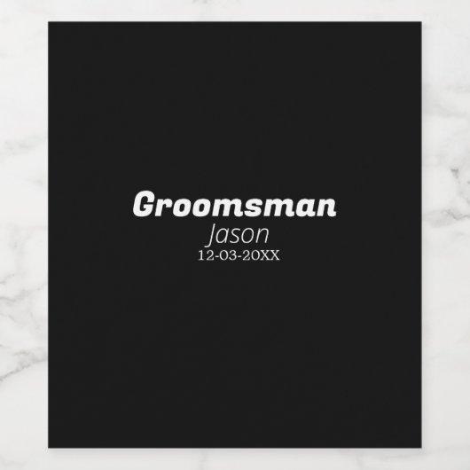 bruidsjonker vrijgezellenfeest voeg naam toe moder wijn etiket (Enkel label)