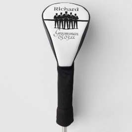 Bruidsjonker vrijgezellenfeestje in pak Silhouet N Golfheadcover