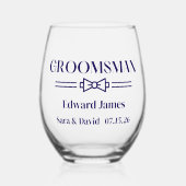 Bruidsjonker Wijnglas Zonder Voet (Voorkant)