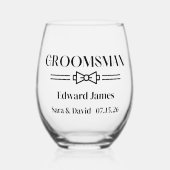 Bruidsjonker Wijnglas Zonder Voet (Voorkant)