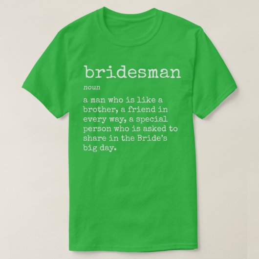Bruidsjonker woordenboek definitie t-shirt (Design voorkant)