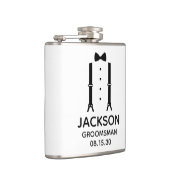 Bruidsjonker Zwarte Strik Heupfles (Rechts)