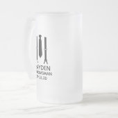 Bruidsjonker zwarte trouwkleding matglas bierpul (Voorkant links)