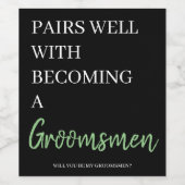 Bruidsjonkers Aankondiging Bierlabel Wijn Etiket (Enkel label)