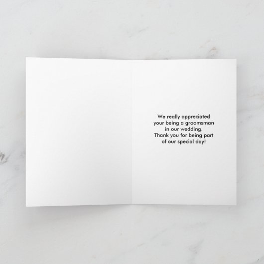 Bruidsjonkers bedankkaartjes bedankkaart (Binnen)