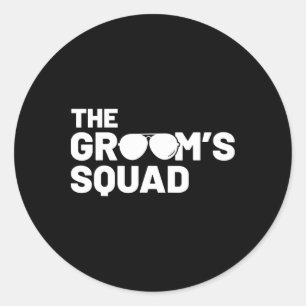 Bruidsjonkers Bruidegom Squat Mannen Bachelor Beno Ronde Sticker