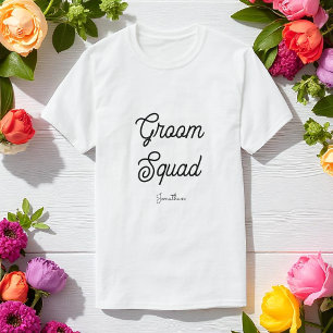 Bruidsjonkers Bruidsteam Zwart Wit Huwelijk T-shirt
