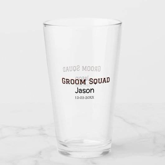 Bruidsjonkers bruiloft geschenk naam toevoegen  glas (Voorkant)