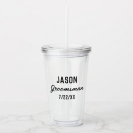 Bruidsjonkers Cadeau Aangepaste Tekst Trouwgunst Acryl Drinkbeker