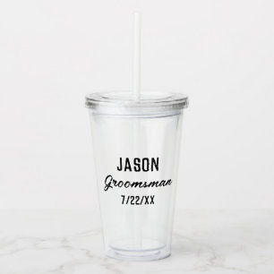 Bruidsjonkers Cadeau Aangepaste Tekst Trouwgunst Acryl Drinkbeker