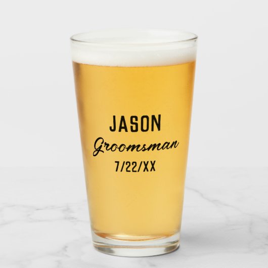 Bruidsjonkers cadeau aangepaste tekst trouwgunst glas (Voorkant gevuld)