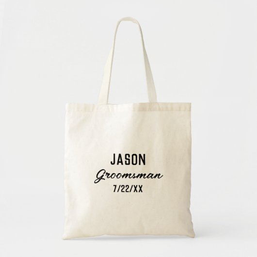 Bruidsjonkers Cadeau Aangepaste Tekst Trouwgunst Tote Bag (Voorkant)