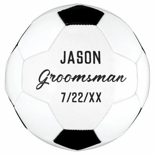 Bruidsjonkers Cadeau Aangepaste Tekst Trouwgunst Voetbal (Voorkant)