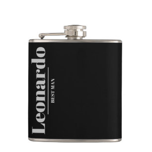 Bruidsjonkers Cadeau Eenvoudig Modern Monogram Naa Heupfles