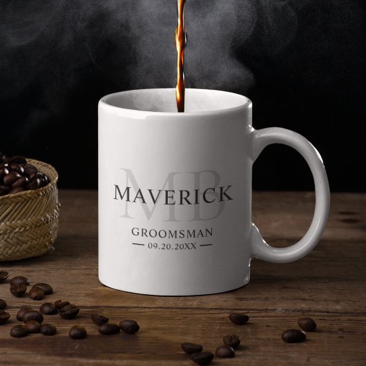 Bruidsjonkers Cadeau Monogram Initiaal Mannelijk H Koffiemok