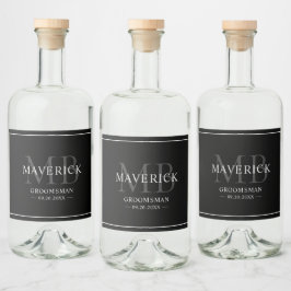Bruidsjonkers Cadeaus - Monogram Huwelijks Cadeaus Likeurfles Etiket