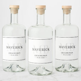 Bruidsjonkers Cadeaus - Monogram Huwelijks Cadeaus Likeurfles Etiket