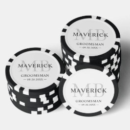 Bruidsjonkers Cadeaus - Monogram Huwelijks Cadeaut Poker Chips