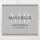 Bruidsjonkers Cadeaus - Monogram Huwelijksgunsten  Likeurfles Etiket (Enkel label)