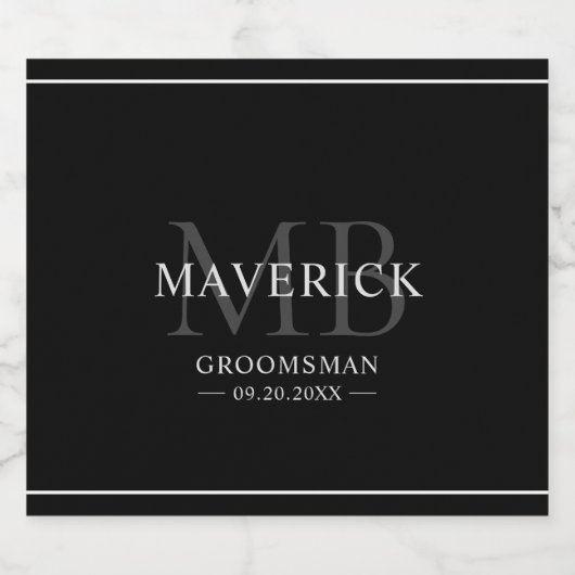 Bruidsjonkers Cadeaus - Monogram Trouwgunsten Best Bier Etiket (Enkel label)