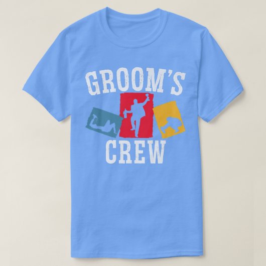 Bruidsjonkers Crew Bruidegom Squad Jonggezellen Na T-shirt (Design voorkant)