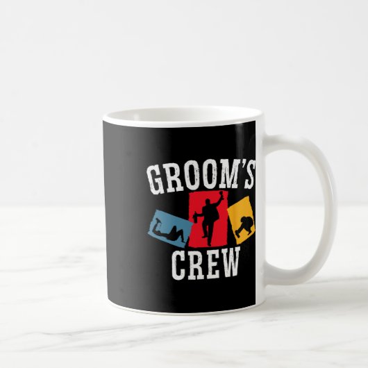 Bruidsjonkers Crew Bruidegom Team Jongens Avond Af Koffiemok (Rechts)
