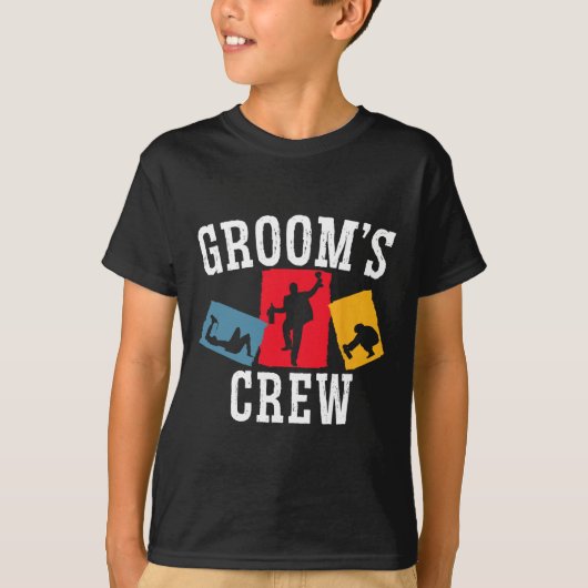 Bruidsjonkers Crew Bruidegom Team Jongens Avond Af T-shirt (Voorkant)
