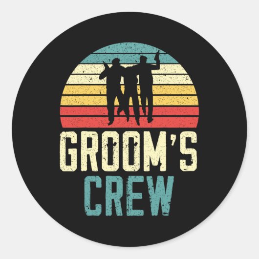 Bruidsjonkers Crew Bruidsjonker Team Jonggezellen Ronde Sticker (Voorkant)