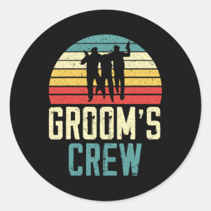 Bruidsjonkers Crew Bruidsjonker Team Jonggezellen Ronde Sticker
