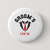 Bruidsjonkers Crew - Moderne Bruidsjonkers Bachelo Ronde Button 5,7 Cm (Voorkant)