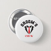 Bruidsjonkers Crew - Moderne Bruidsjonkers Bachelo Ronde Button 5,7 Cm (Voorkant /achterkant)