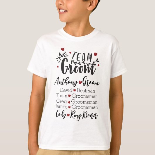 Bruidsjonkers entourage in stijl t-shirt (Voorkant)