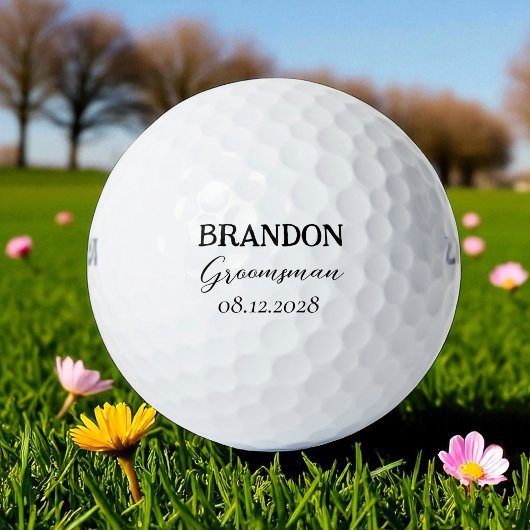Bruidsjonkers Huwelijk Typografie Modern Golfballen
