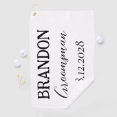 Bruidsjonkers Huwelijk Typografie Modern Golfhanddoek (Insitu)