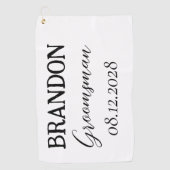 Bruidsjonkers Huwelijk Typografie Modern Golfhanddoek (Voorkant)