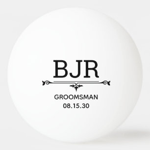 Bruidsjonkers initials pingpongbal
