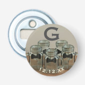 Bruidsjonkers Initiële Team Bruidegom Flesopener Button Flesopener (Voorkant)