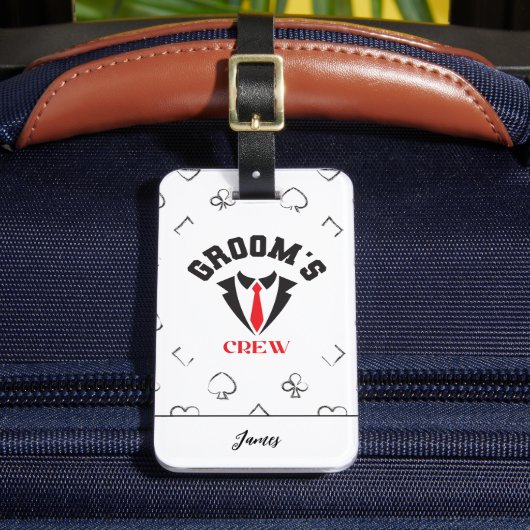 Bruidsjonkers - Moderne Bruidsjonkers Bachelorfees Bagagelabel (Voorkant Insitu 2)