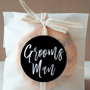 bruidsjonkers Script Style Bruiloft Zwart Ronde Sticker