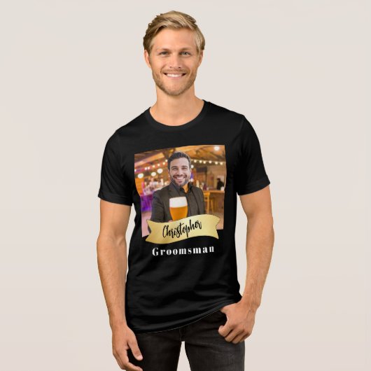 Bruidsjonkers Serie: De Bier baas Tri-Blend Shirt (Voorkant volledig)