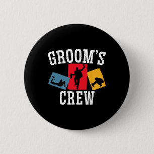 Bruidsjonkers Team Bruidegom Squad Jongens Avond B Ronde Button 5,7 Cm