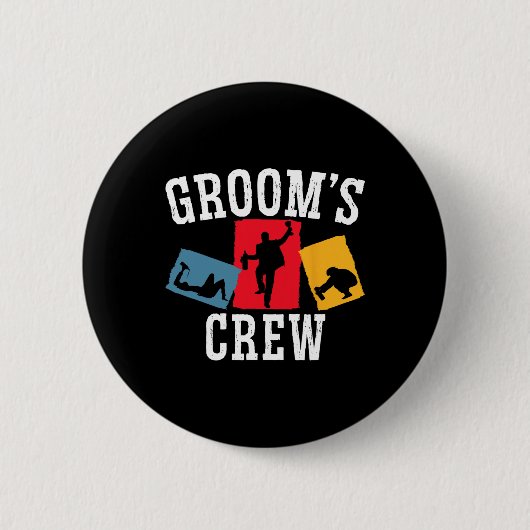 Bruidsjonkers Team Bruidegom Squad Jongens Avond B Ronde Button 5,7 Cm (Voorkant)